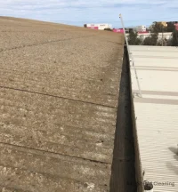 Here’s a photo of an industrial side gutter being cleaned in Cincinnati, OH.